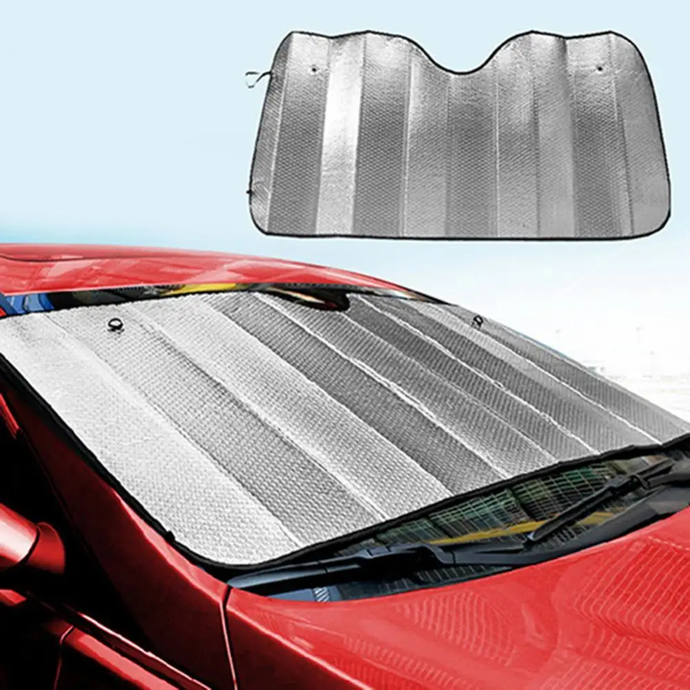 Car Sunshade Curtain Car Thickened Sunscreen Double-sided Pearl Cotton Sunshade 130x60/51*23cm Anti-ultraviolet Front Windshield