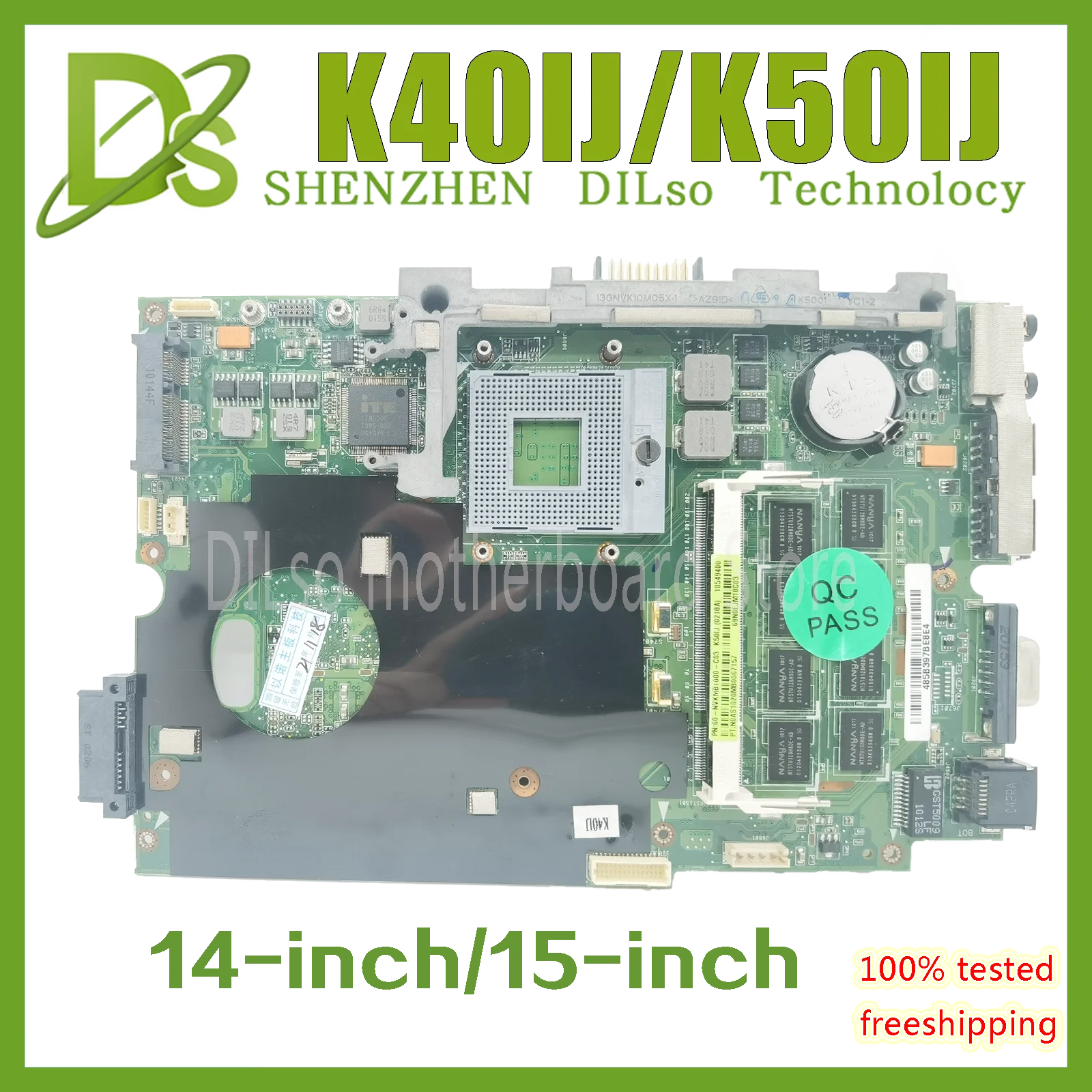 KEFU K40IJ Motherboard For asus Laptop Motherboard K50IJ K40AB K50AB K40AD  K50AD K50AF  K40AF  K50IN K40INTest Motherboard