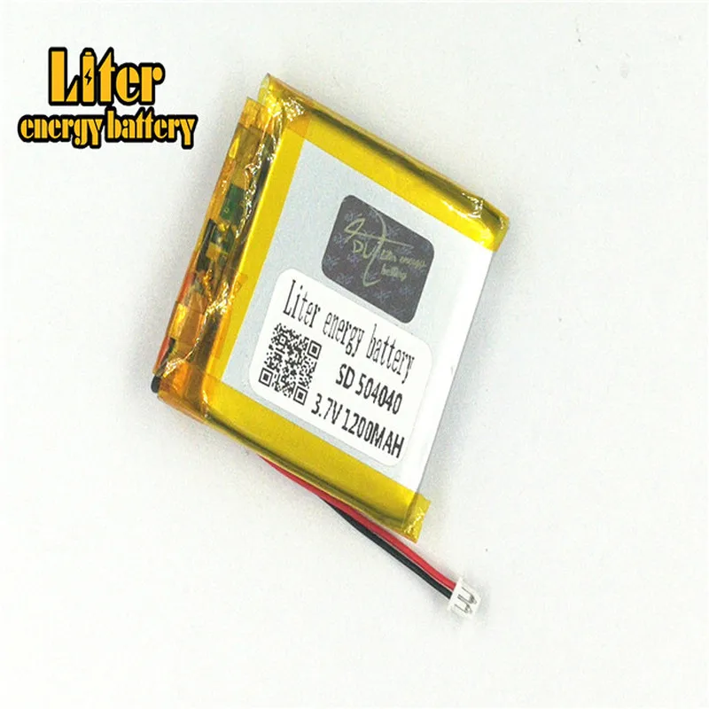 1.25MM 2pin connector 3.7V 504040 1200mah Rechargeable lipo battery MP3 MP4 MP5 small toys