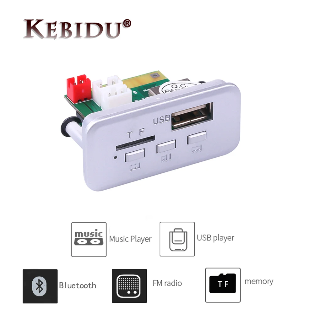 Mini Wireless Bluetooth 5.0 MP3 Decoder Board Audio Module 12V MP3 Music Player WMA Support USB FM TF Radio AUX Car Radio