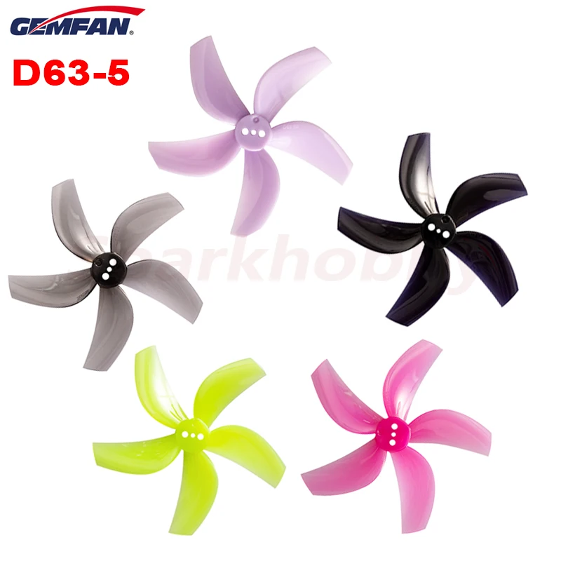 4Pairs GEMFAN D63 63mm 2.5inch 5-Blade D63-5 PC Cinewhoop 1.5mm 1.76g Propeller Props 1105 5500KV RC FPV Racing Ducted Drones