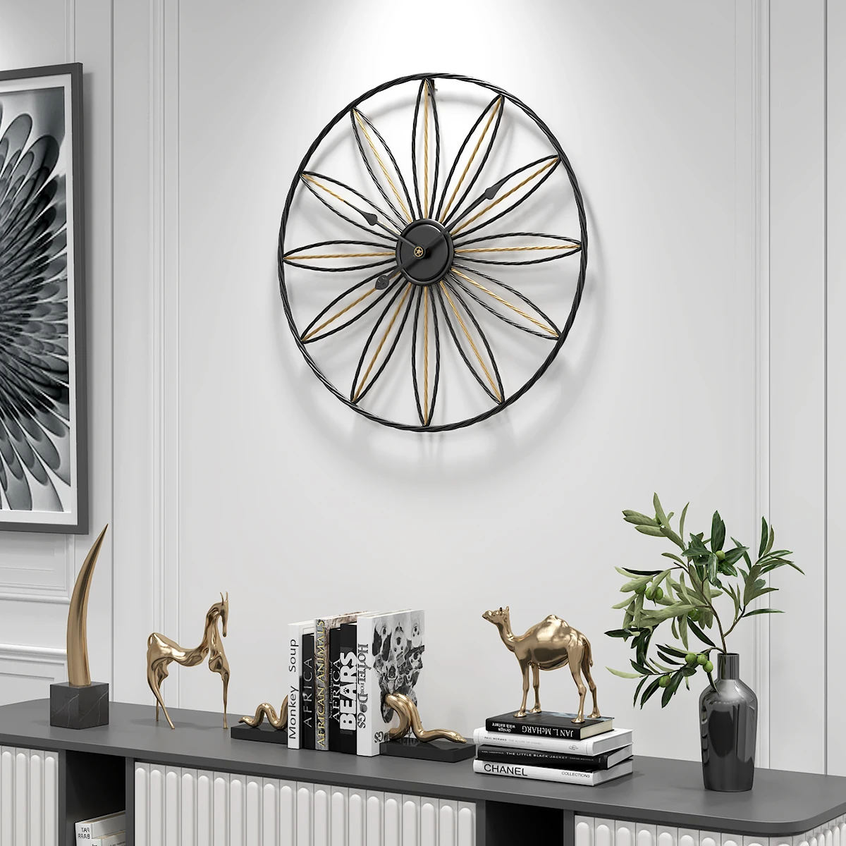 

New iron 50cm wall clock living room clock simple Nordic fashion home clock wall watch modern creative personality quartz clock