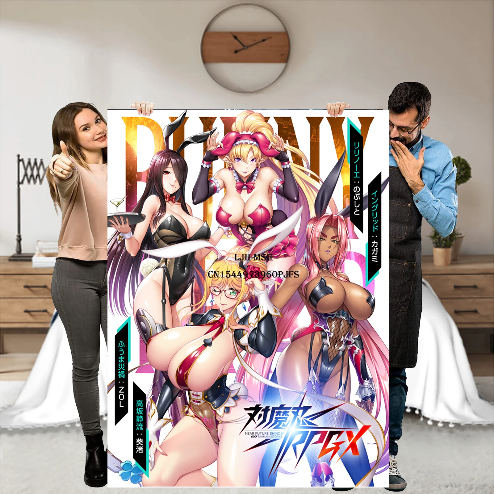 

Japanese Anime Sofa Blanket Hentai Ninja Woman Naked Video Game Bedspread Taimanin Sexy Manga Poster Throws for Home Decor Bed