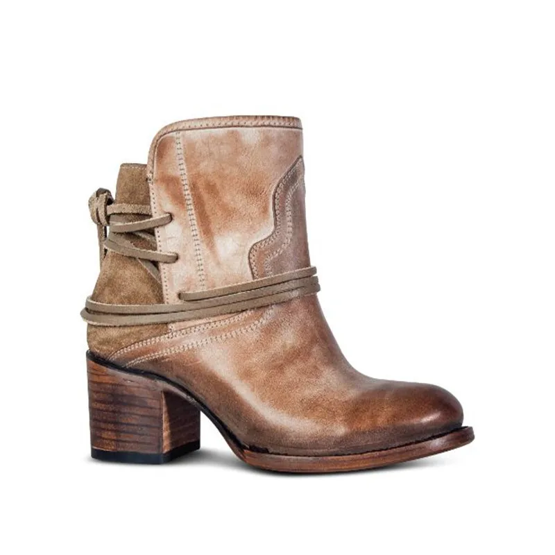 Europe Autumn Winter Women Boots Fashion Retro Riding Equestrian Ankle Boots for Women High Heel Shoes Woman Plus Size 35-43