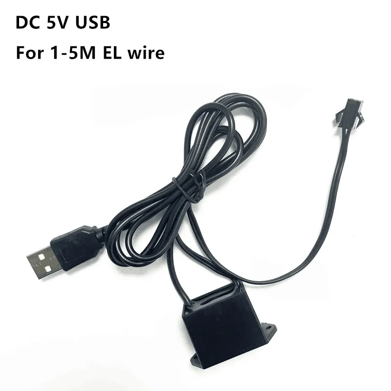 DC 3V AA Battery 5V USB 12V Power Supply Adapter Driver Controller Inverter For 1-5M  El Wire  Atmosphere Decor Flexible Neon