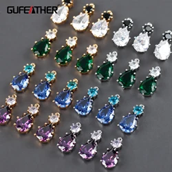 GUFEATHER M1103,jewelry accessories,18k gold rhodium plated,copper,zircon,pass REACH,nickel free,diy pendant jewelry,10pcs/lot