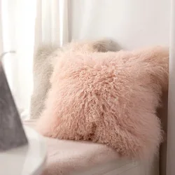 Mongolia Lamb Fur Cushion Cover, Custom Made Pillow Cover, CX-D-04/Z, 50x50cm
