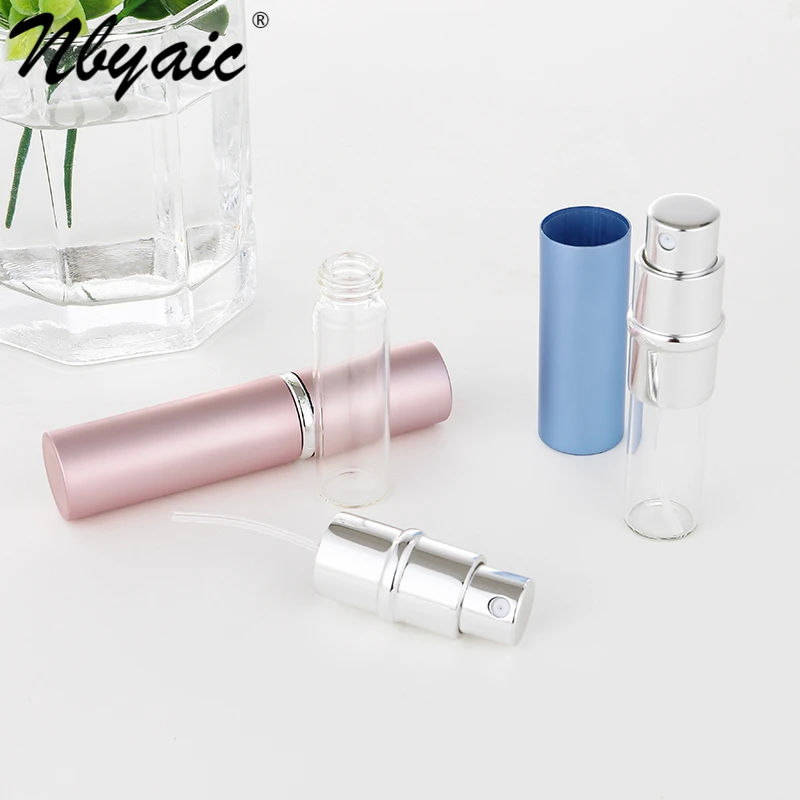 Nbyaic 100pc perfume bottle bottling, 6ML10ML high-end portable high-end spray bottle perfume, empty bottle small sample bottle.