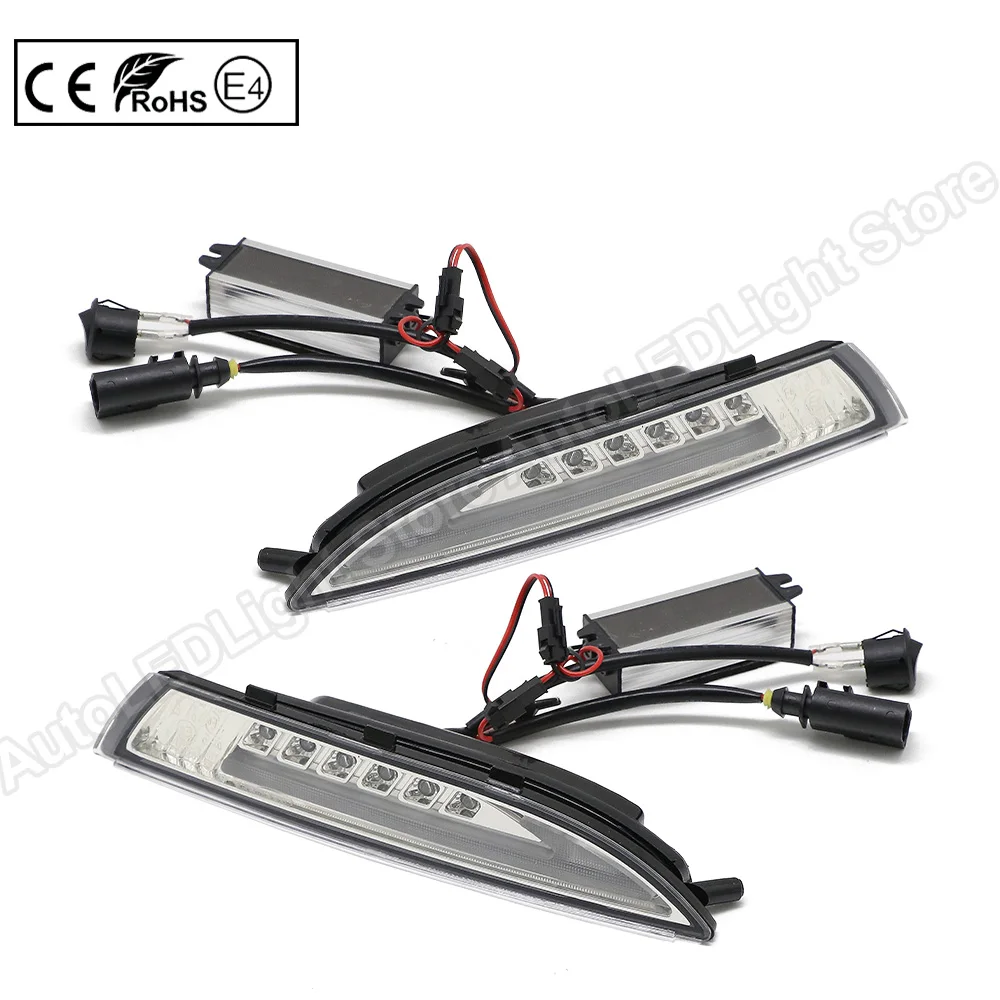 2Pcs For VW Scirocco 2008 2009 2010 2011 2012 2013 LED Side Dynamic Marker Light Bumper Turn Signal Corner Lamp position light