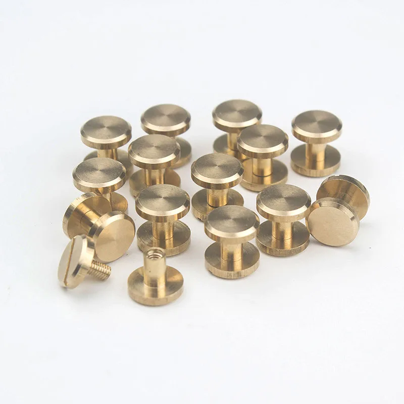 

Diameter 8mm Wallet Bag Brass Belt Screw Rivet DIY Chicago Handmade Fastener Hardware Leather Craft Part