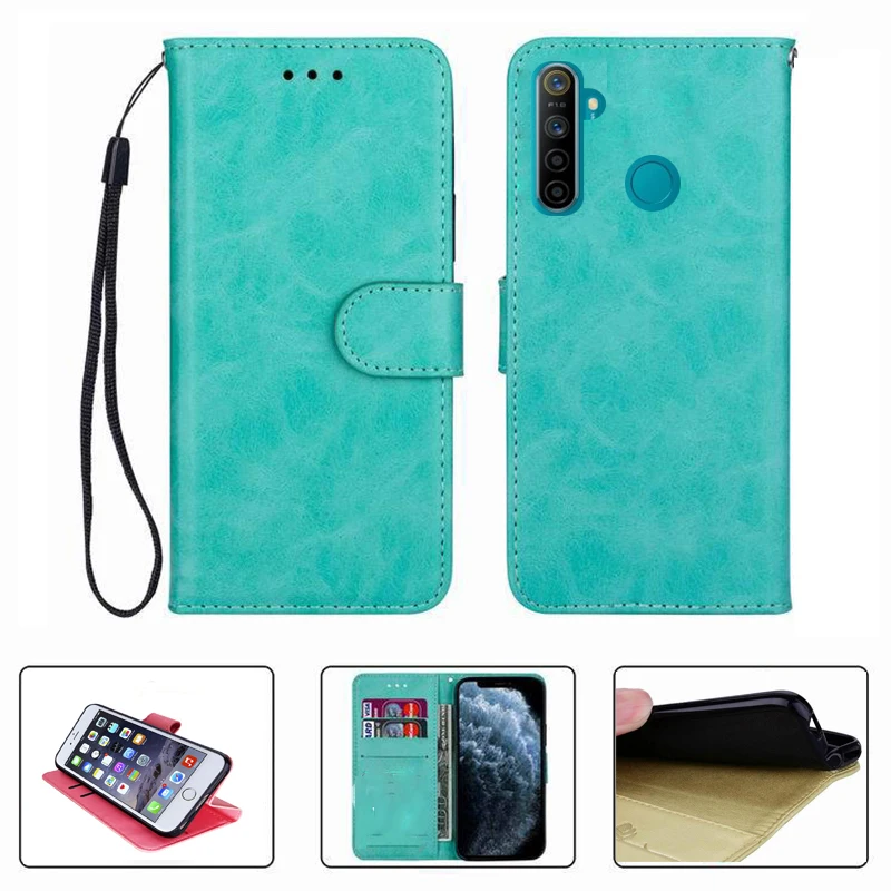 For OPPO Realme 5i 5 RMX2030 RMX1911 Realme5i Realme5 Wallet Case High Quality Flip Leather Phone Shell  Protective Cover Funda