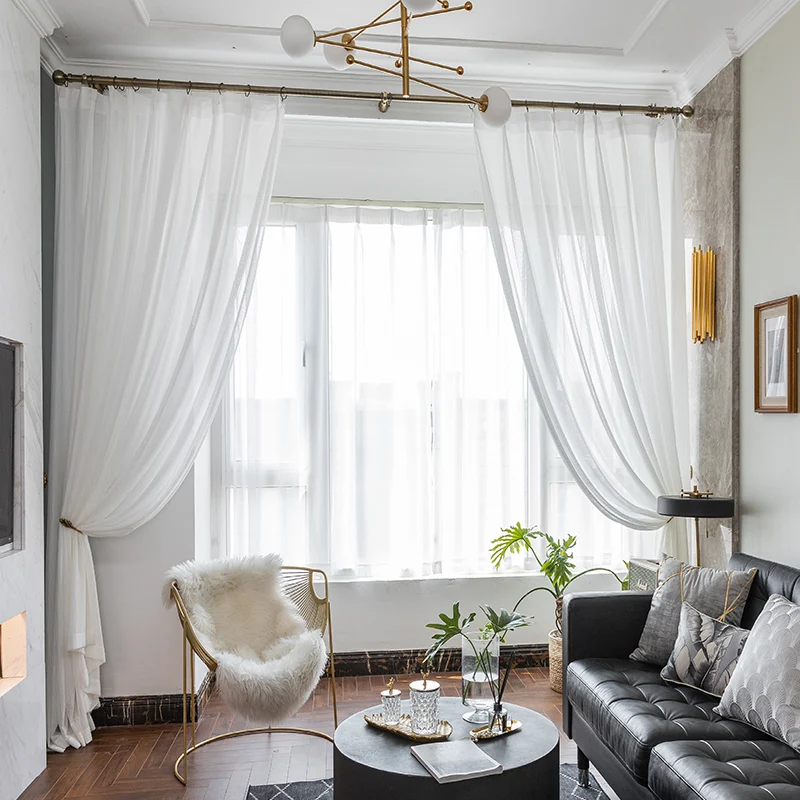 حساسة الجاكار تول الستائر لغرفة المعيشة الفاخرة الأبيض شير الفوال نافذة الستار لغرفة النوم الدانتيل كورتينا الفقرة سالا #2