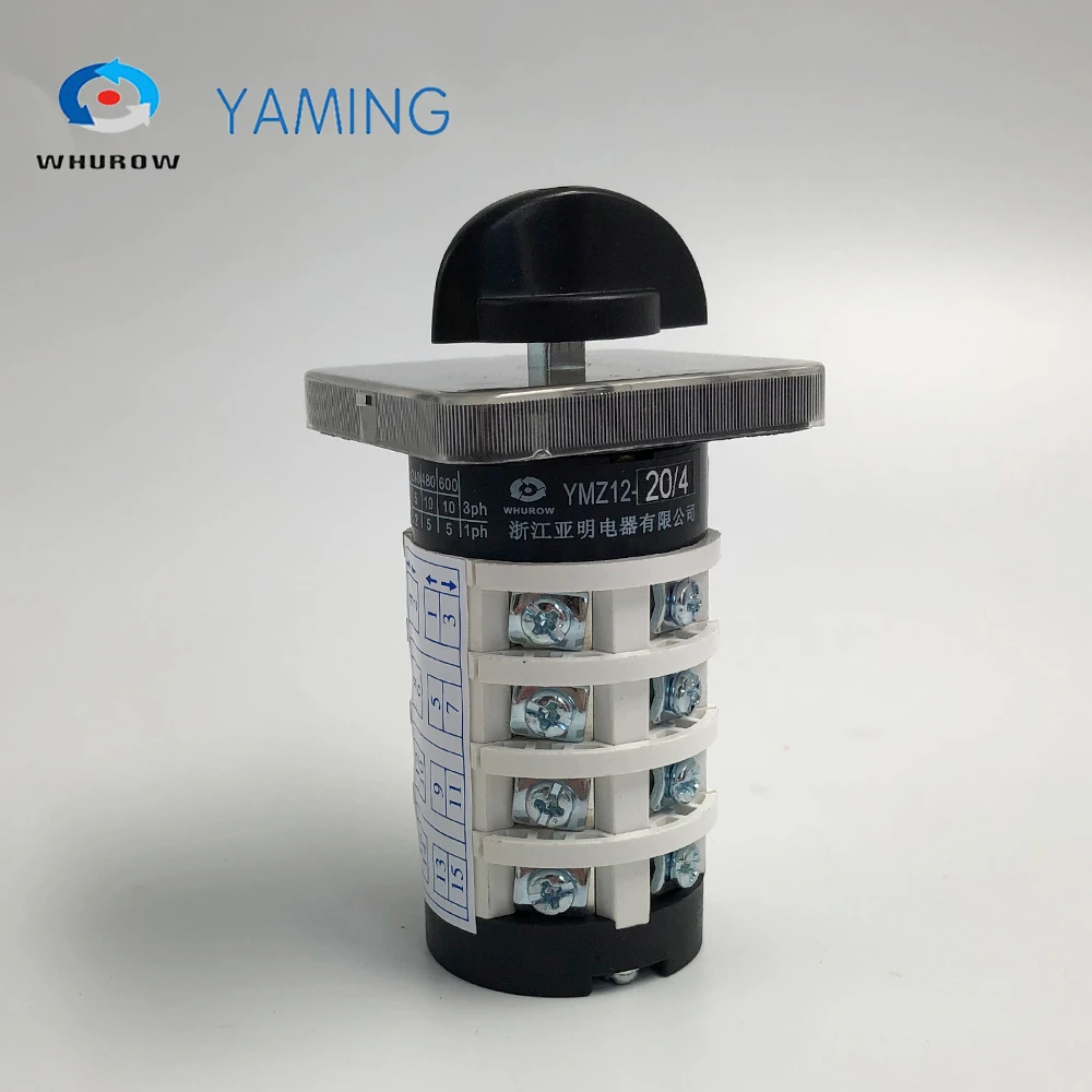 Cam Switch YMZ12-20/4 Electrical 0-8 Positions Silver Contact Latching 20A 690V 4 Poles Control Rotary Changeover Interuptor