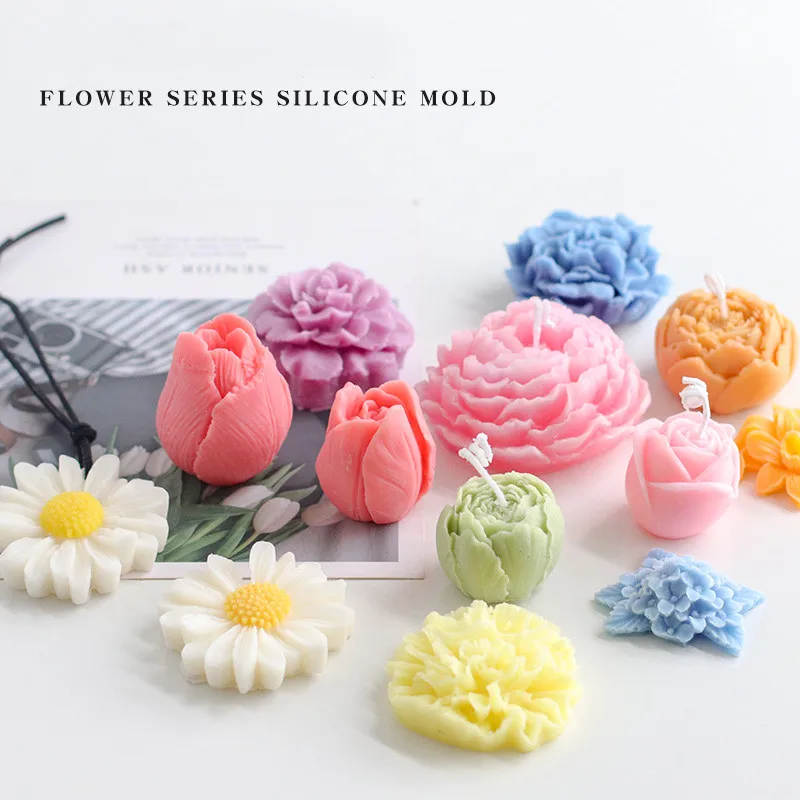 Rose Lily Fondant Silicone Mould Gypsum Cake Decorating Diy Chocolate Baking Tools 3d Silicone Mold Handmade Soap Mold