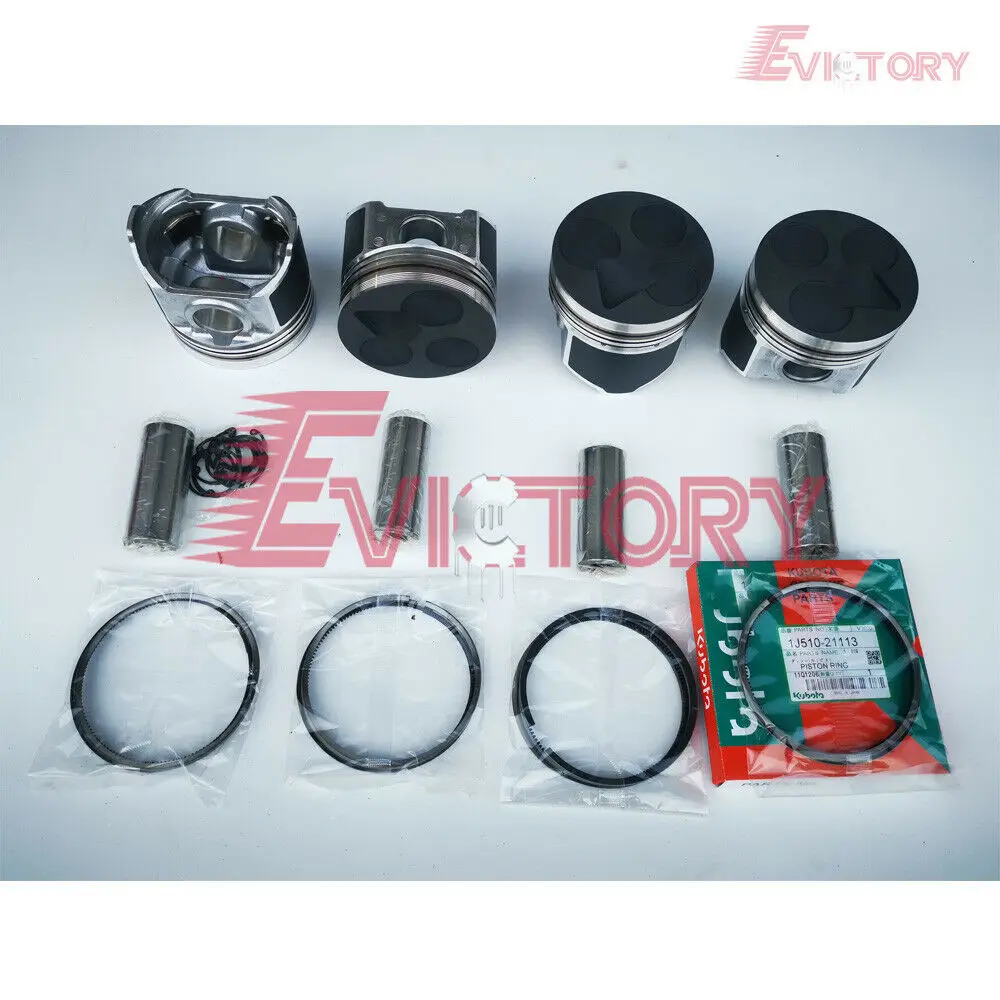 For Kubota V3600-T V3600T V3600 valve piston + ring liner gasket bearing