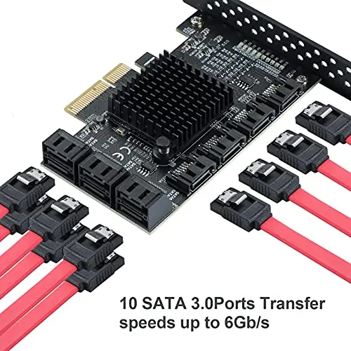 Tarjeta PCIe SATA 6/10, Puerto 3,0, 6Gbps, compatible con 10 dispositivos SATA 3,0, convertidor adaptador incorporado para PC de escritorio