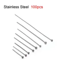 Stainless Steel Flat Head Pins 50-100pcs for Jewelry #5
