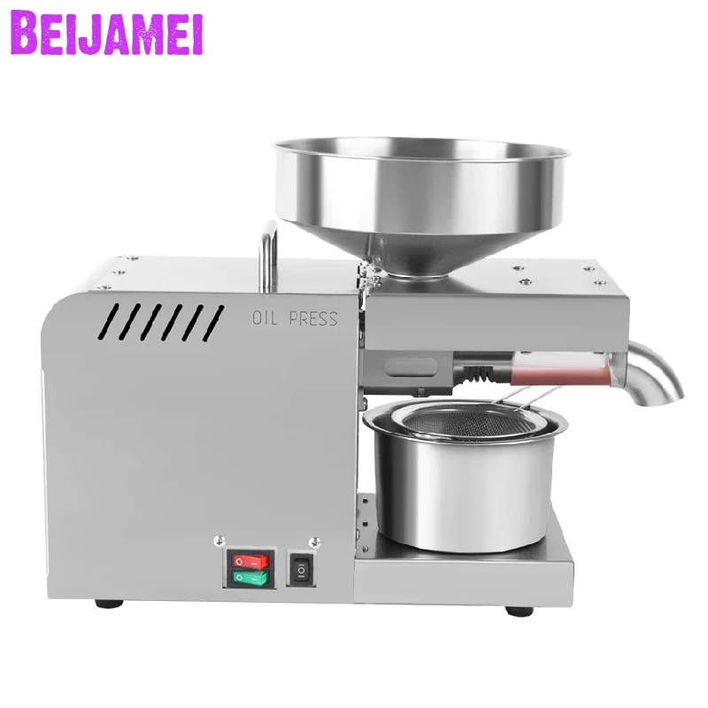 BEIJAMEI X5 Household Peanut Oil Extraction 110V 220V Automatic Sesame Oil Press Machine Commercial Cold Hot Oil Presser