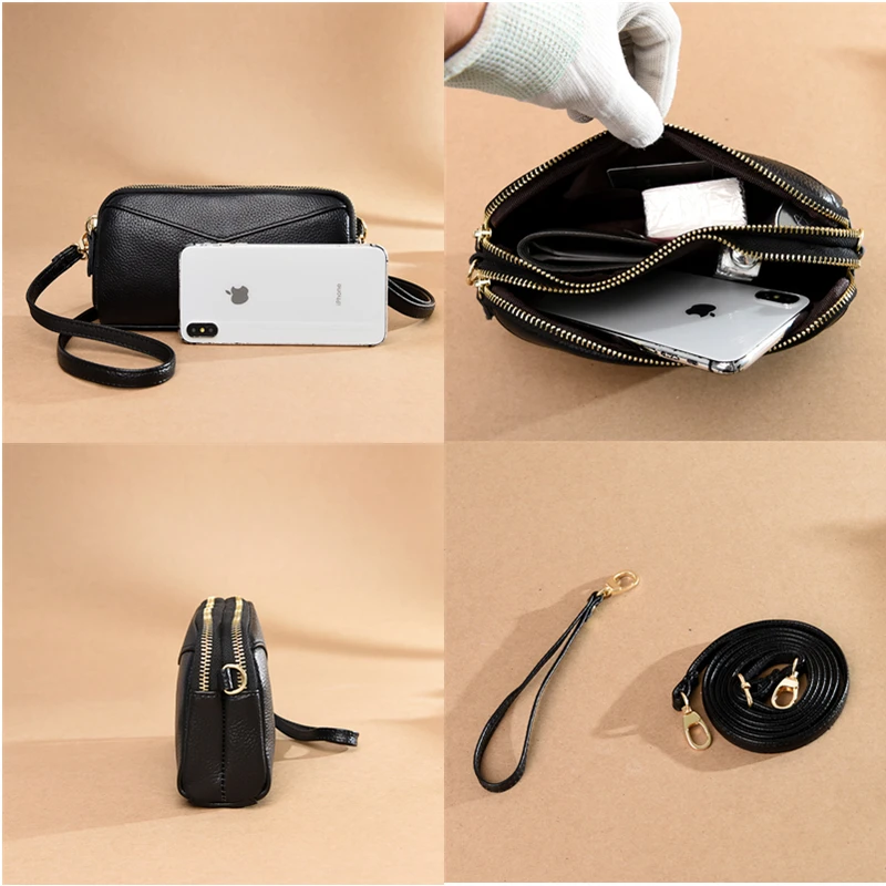 100% Genuine Leather Women Shoulder bags Cowhide Women Handbags High Quality Female Wallet Fashion Luxury Ladies Messenger Bags