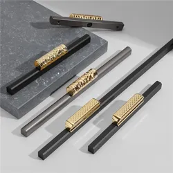 KK&FING Black Gold Kitchen Cabinet Door Handles Aluminum Alloy Wardrobe Cupboard Pulls Drawer Knobs Furniture Handle Hardware