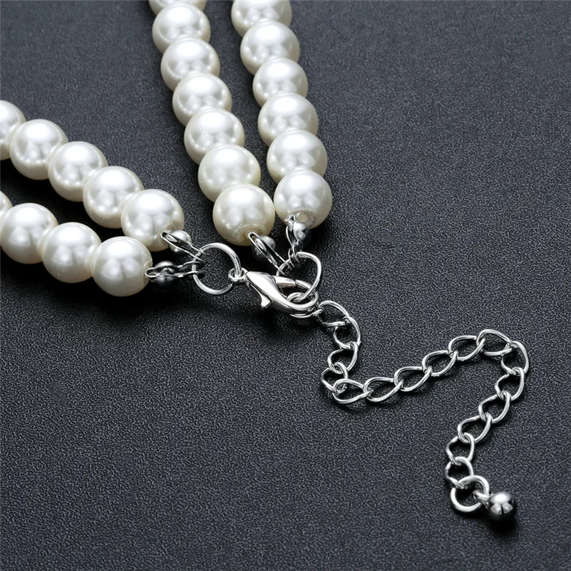 CC Fashion Jewelry Sets Necklace Drop Earring 2pcs Imitation Pearls Luxury Wedding Accessories for Women Beidal Party Gift D009