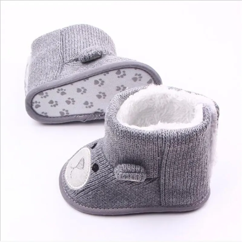 Newborn Baby Booties Lovely Warm Boy Girl Winter Shoes Toddler First Walkers Soft Anti-slip Infant Super Warm Shoes