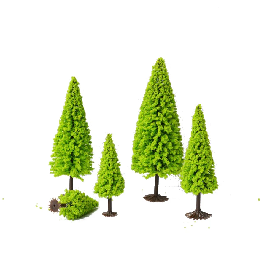 50PCS/LOT Light Green Iron Wire Pine Miniature Model Scale Tree Wire Trees Ho Scale Model Train Layout