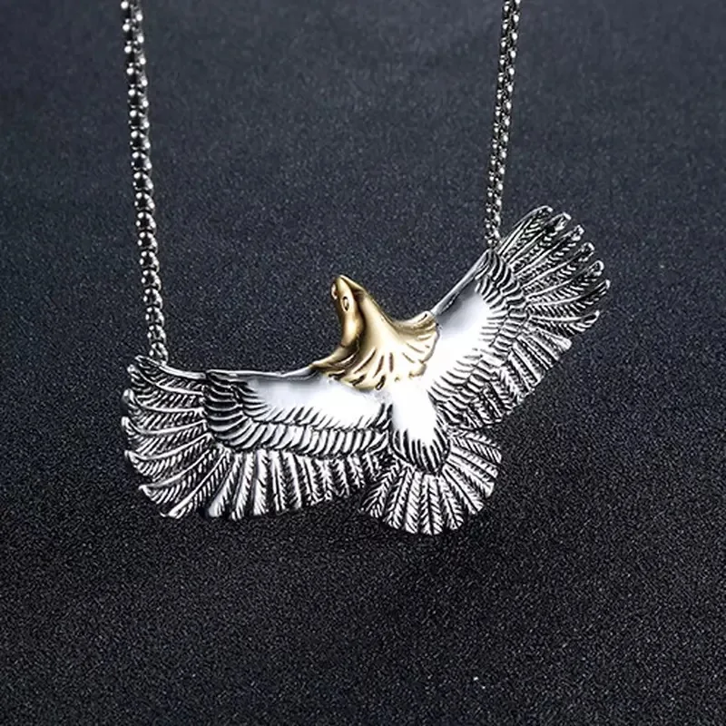 Fashion Men and Women Hip Hop Necklace Personality Eagle Pendant Unisex Necklace Sweater Chain Hip Hop Jewelry