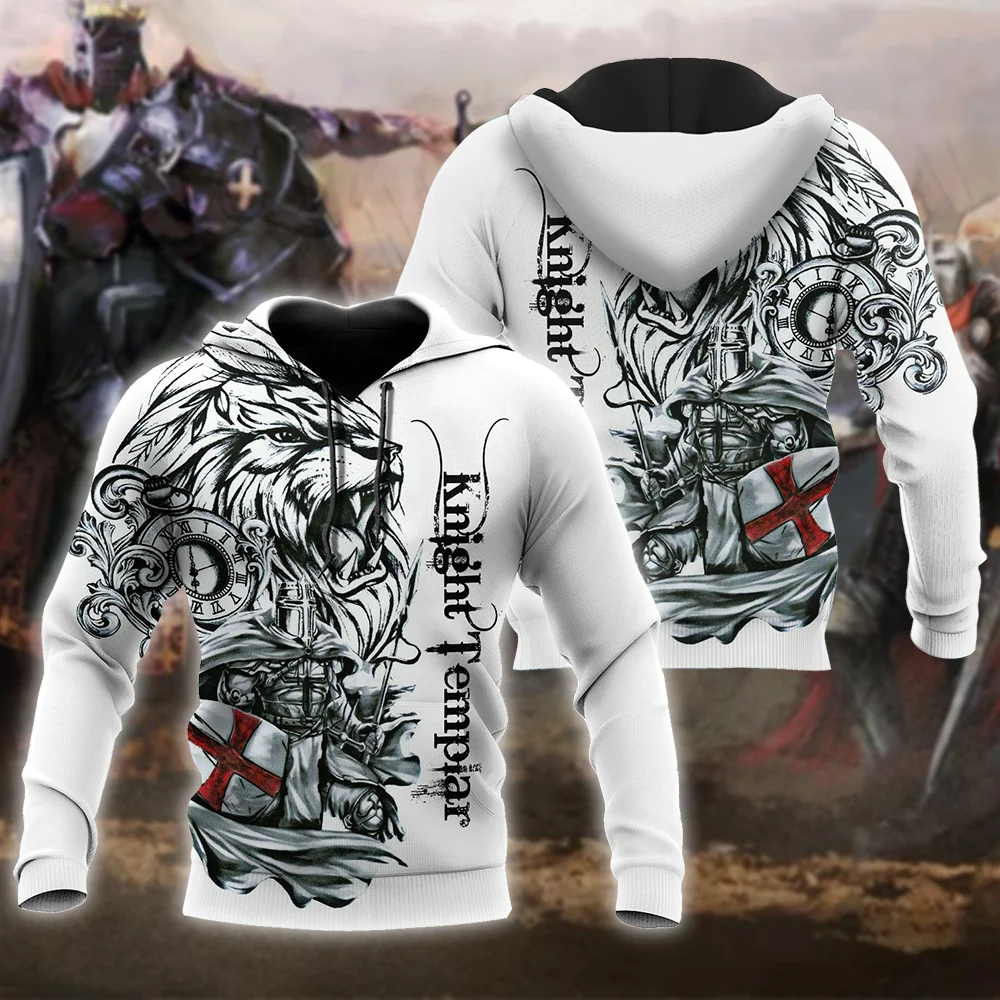 

Lion Knight Templar 3D Printed Men Hoodie Autumn and winter Unisex Deluxe Sweatshirt Zip Pullover Casual Streetwear KJ405