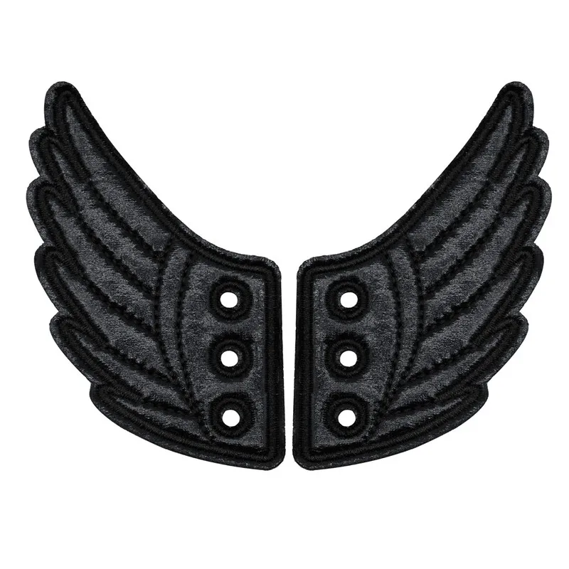 1Pair Fashion Black Angel Shoe Wings Skate New Old Shoes Wings DIY Ornament Decoration Marathon Sneakers Shoes Accessories Wings