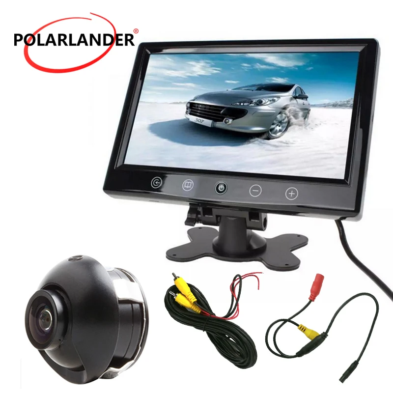 

9" TFT Car Monitor 16 LED For Japan/US/Korea License HD Desktop Reversing Camera 360 Degree Wireless Transmitter Parking Radar