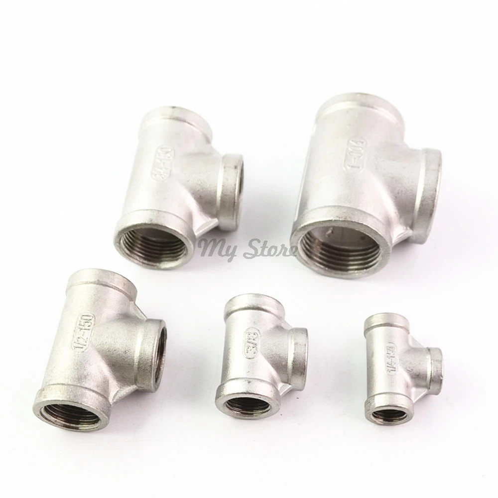 1Pcs 304 Edelstahl Rohr Ellenbogen Typ 3 Weg Innengewinde Fitting Coyote Getriebe SS T