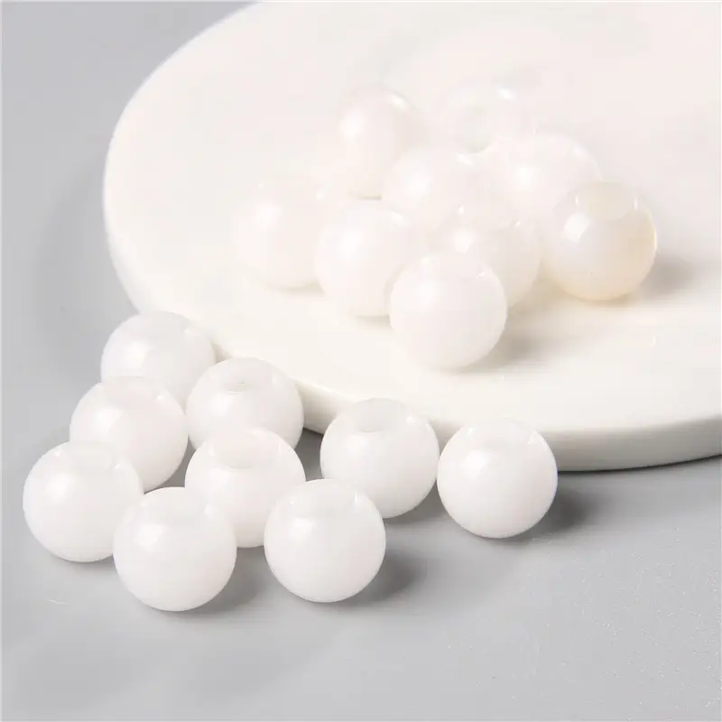 10pcs/Lot 8x14mm 5mm Big Hole Natural Round Jades Jaspe Stone Crystal Spacer Beads Charm Pendant For Jewelry Making Accessories - Image 17