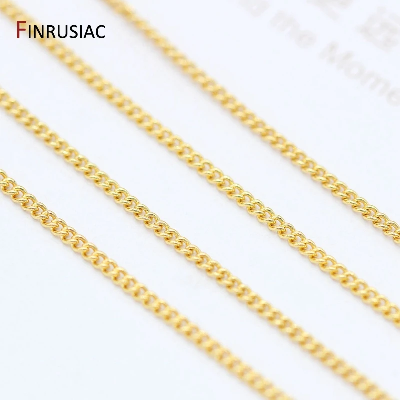 14k Real Gold Plated 1.2mm Chains For Jewellery Making DIY Bracelet Necklaces Earrings Supplies Wholesale