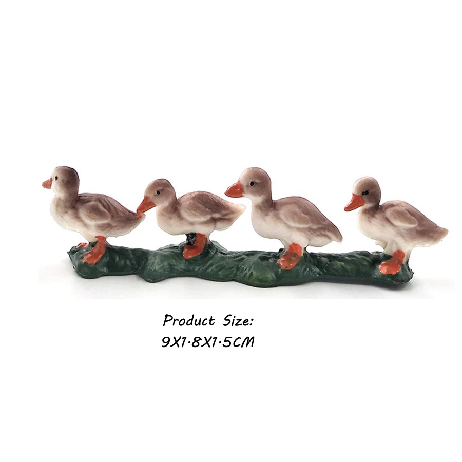 Farm Animals Decorative Figurines Simulation Mini Cute Chicken Duck Goose Figures Animals Set Model PVC Toys for kids