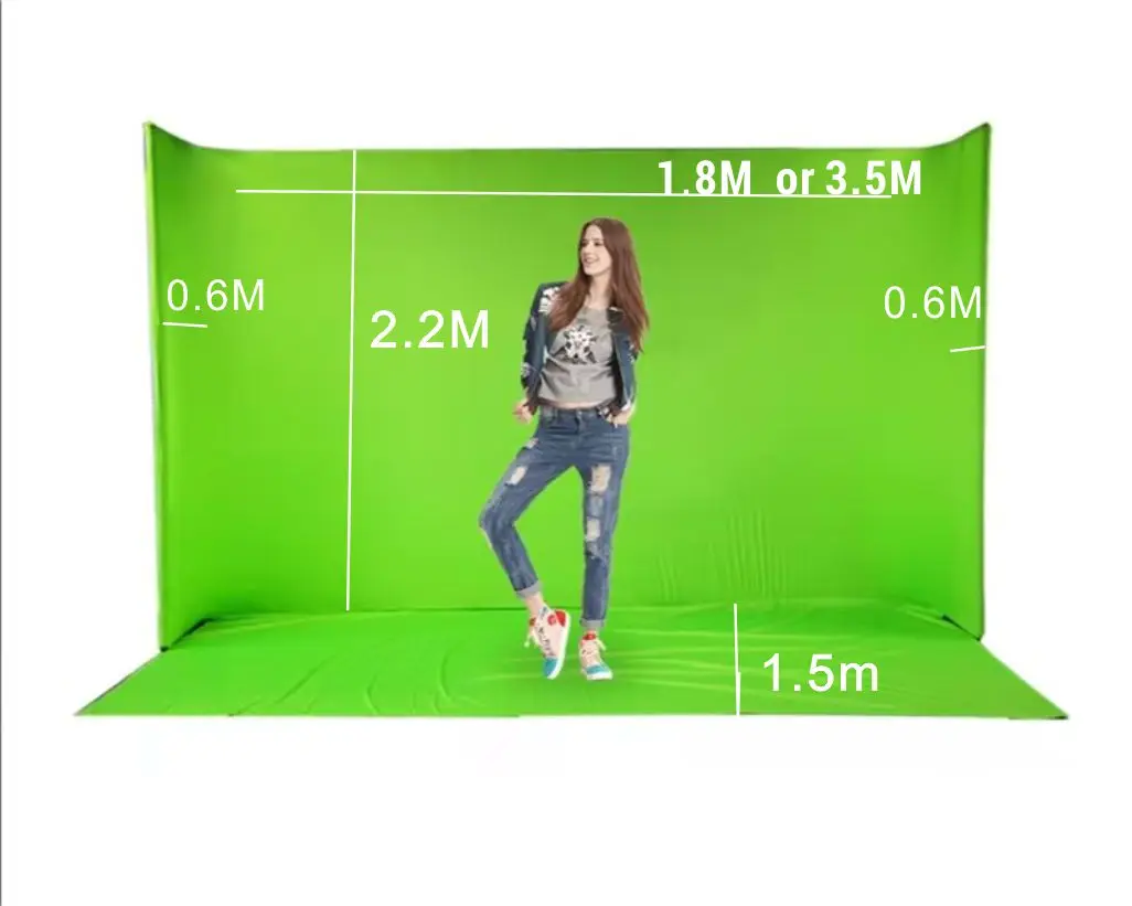 

U Style Shape Virtual Key Camera Video Light Studio Background Include Bracket for Photographic Shoot With Green/Blue Color