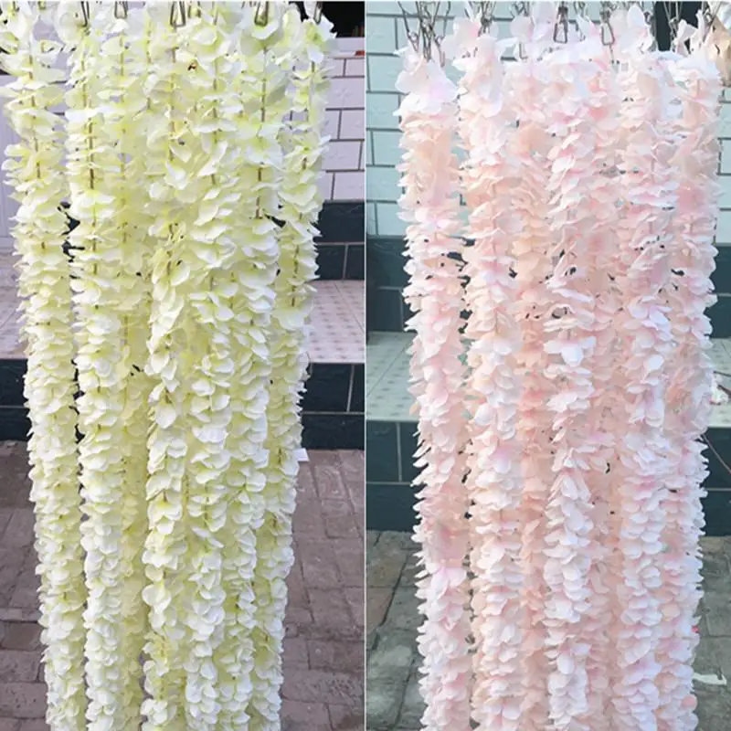 

79Inch Elegant Artificial Orchid flower Wisteria Vine Rattan For Wedding Centerpieces Decorations Bouquet Garland Home Ornament