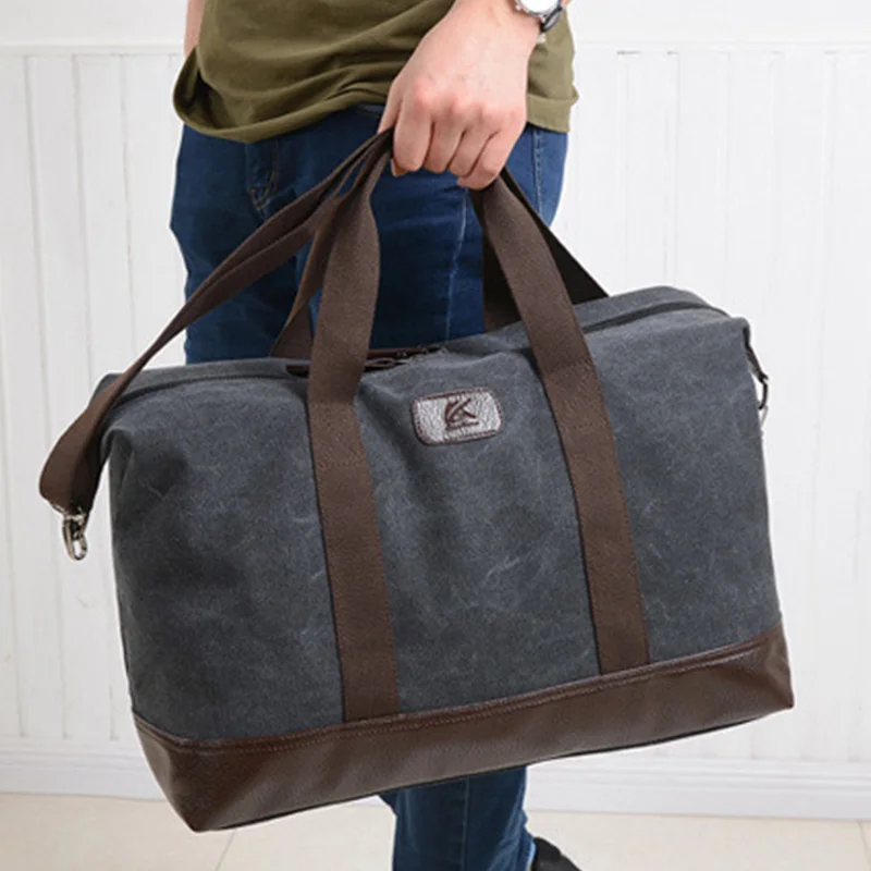 Vintage Canvas Bags for Men Travel Hand Luggage Bags Weekend Overnight Bags Big Outdoor Storage Bag Large Capacity Duffle Bag