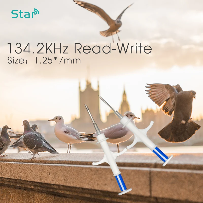(8pcs) 1.25*7mm Microchips RFID Syringe Dog Pet pig Animal Id Injector with 134.2khz ISO FDX-B injection chip Transponder