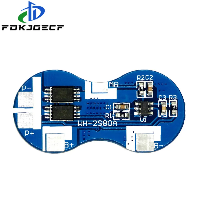 2S Li-ion 18650 Lithium Battery Charger Protection Board 7.4V Overcurrent Overcharge Overdischarge Protection 4A 2 Series BMS