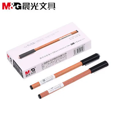 

4/6/12 шт., гелевая ручка из необработанной древесины, 0,5 мм, ручка для подписи AGPB3301