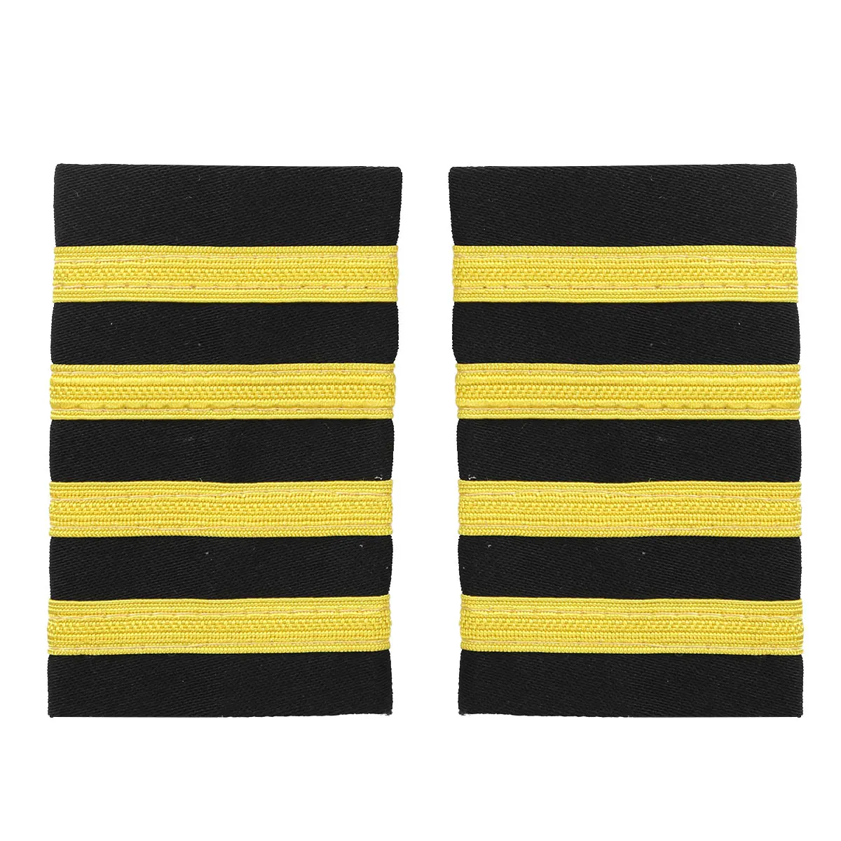 1 Pair Traditional Professional Pilot Uniform Epaulets Performance Shoulder Badges DIY Clothes Decor with Gold/Silver Stripes