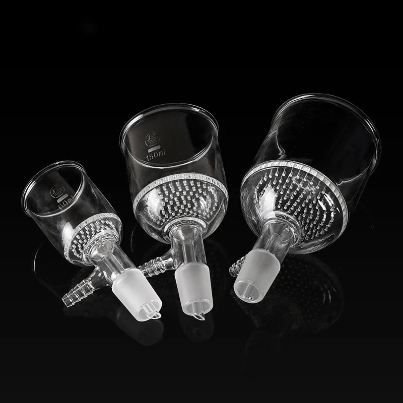 1PCS 35ml 60ml 100ml 150ml 250ml 500ml 1000ml 2000ml 24# Lab Glass suction filter funnel with glass hole filter plate