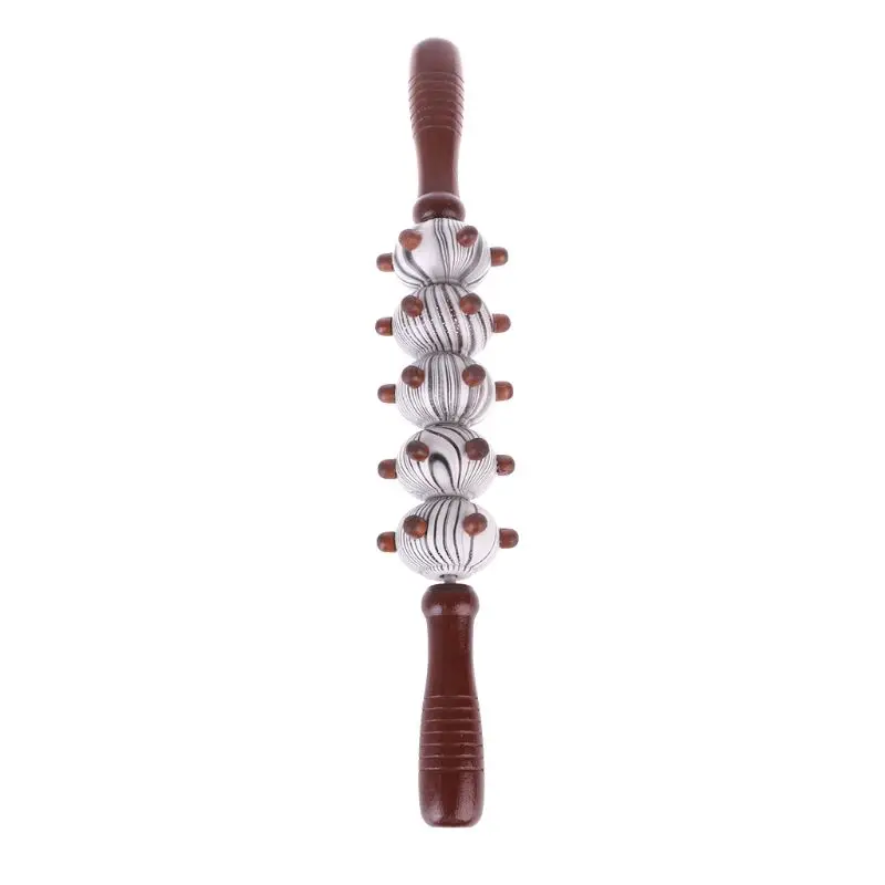 1PCS Wood Massage Stick Roller Massager tool Reflexology Hand Foot Therapy full U2JD