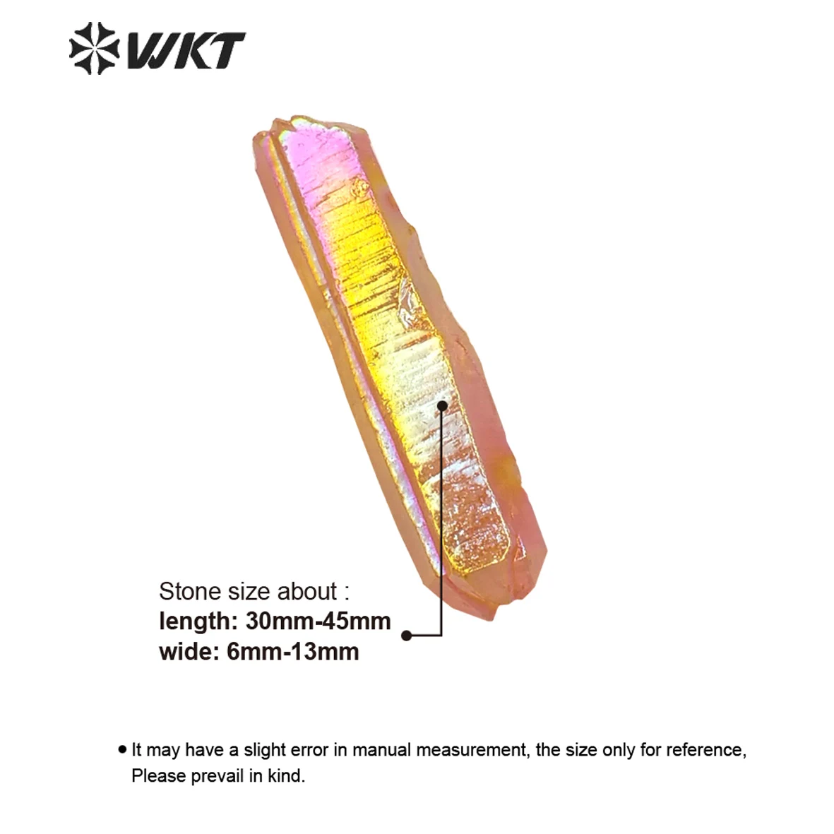 WT-G066 رائع الأصفر اليوسفي هالة الكريستال نقطة جميلة الخام التيتانيوم الكريستال نقطة الكوارتز لصنع المجوهرات