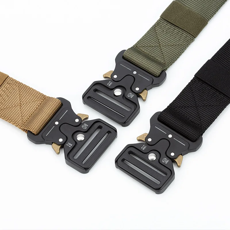 43mm Width Belts For Men Tactical Belt Mens Belt Strap Quick Release Buckle Outdoor Combat Training Waist Webbing Plus Size