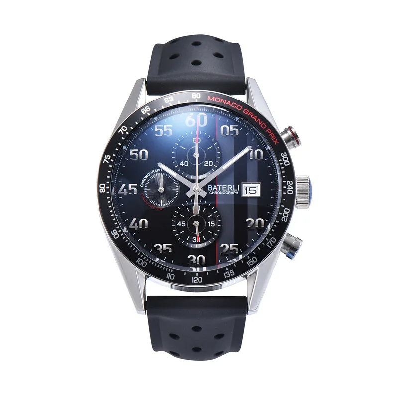 Hot Sale Original Brand Men Quartz Watch Cassual Chronograph Wristwatch Full Stainless Steel Strap Folding Buckle Clock As Gifts