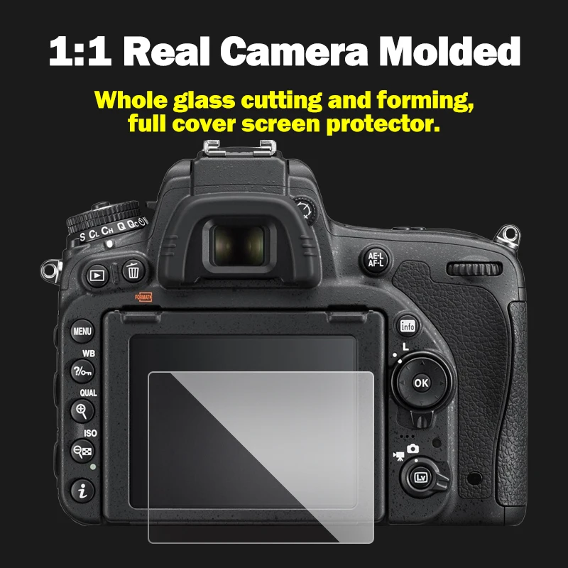 Закаленное стекло D750, защитное самоклеящееся стекло, основной ЖК-дисплей + Защитная пленка для экрана Nikon D750