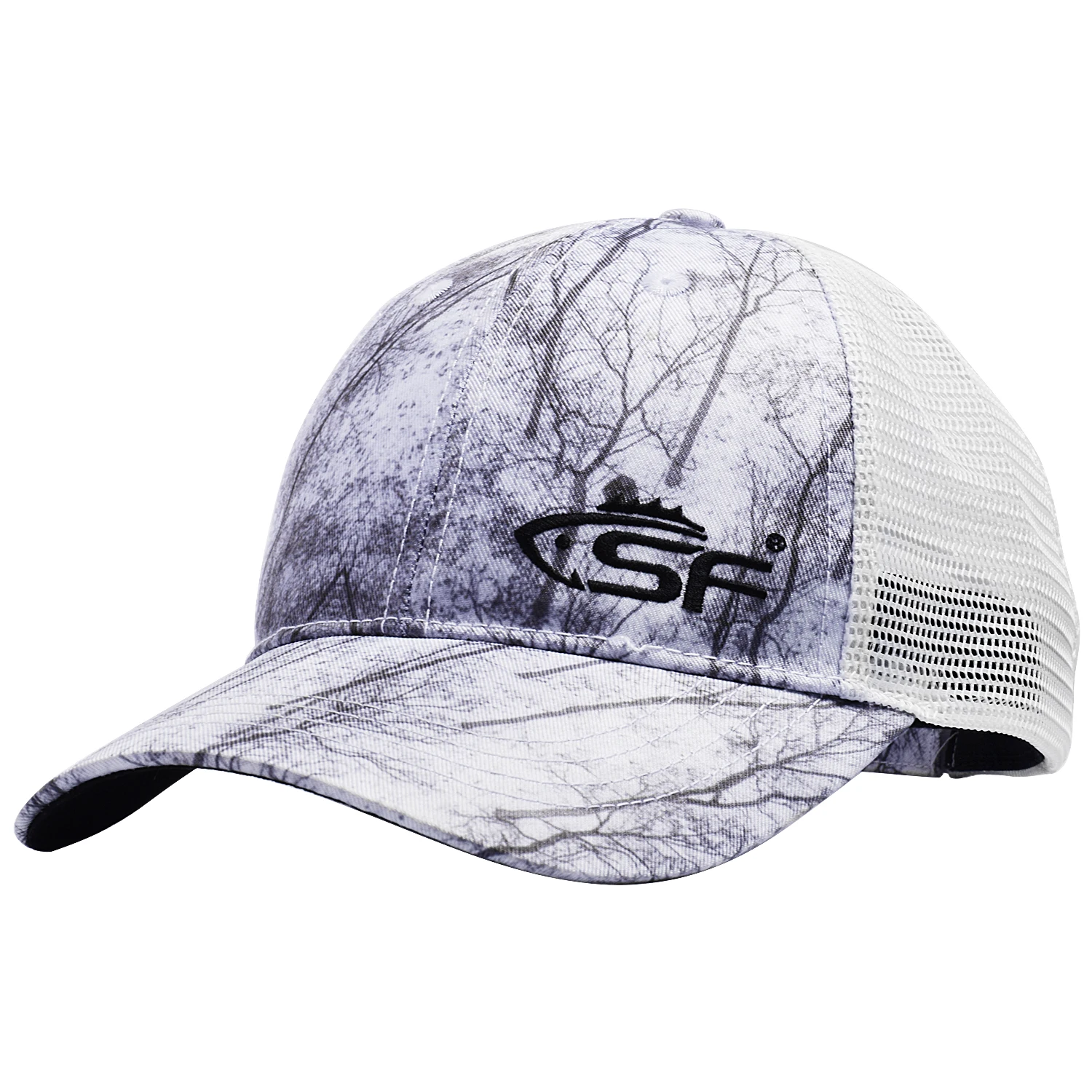 SF Fly Fishing Trucker Hat Unisex Mesh Snapback Adjustable Baseball Cap for Fishing, Hiking, Cycing