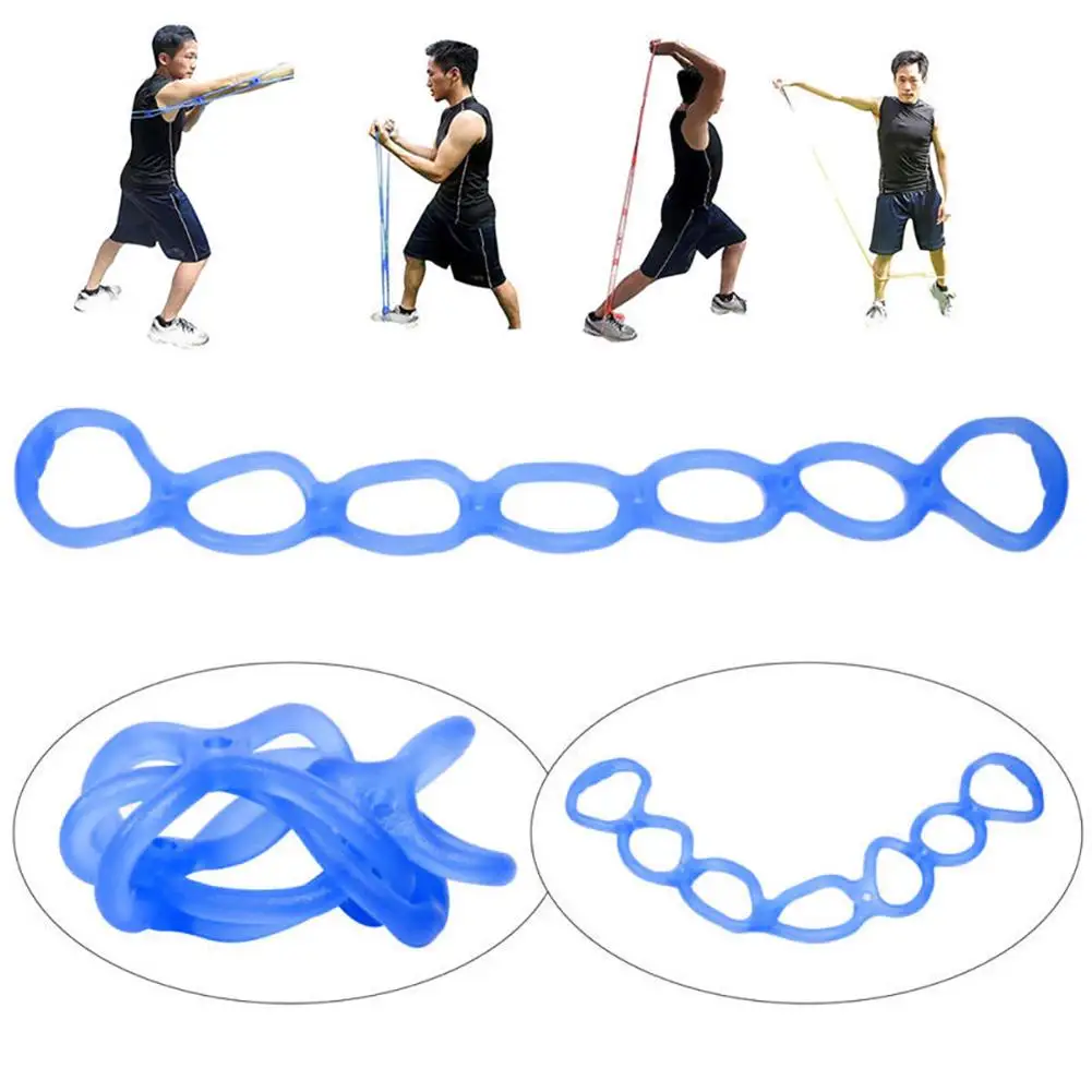 7 Holes Elastic Silicone Fitness Pilates Exercise Yoga Resistance Band Rope